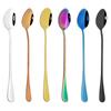 6Pcs/Set Ice Cream Scoop Juice Coffee Stirring Cutlery Set Colorful Teaspoon Dinnerware Long Handle Spoon Tableware Set Kitchen Tools