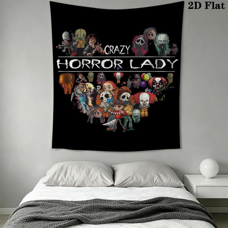 Freddy Vs Jason Horror Icons Tapestry Tapestry Wallmounted Fashion Print Background Wall Hanging Cloth Home Decor Homestay Soft Decoration Tapestry