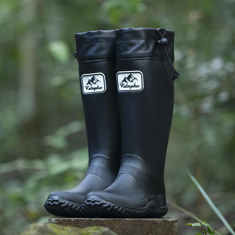 Men's and Women's Fashion Rain Boots Japanese Rain Shoes Waterproof Hiking Shoes Wear-resistant High Rain Boots Men's