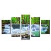 No Framed Waterfall Forest Trees 5 Piece Wall Art Canvas Print Posters Paintings Oil Painting Living Room Home Decor Pictures