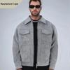 Мужская куртка из замши с оленем в европейском и американском стиле High-Street с двусторонней молнией и большими карманами
