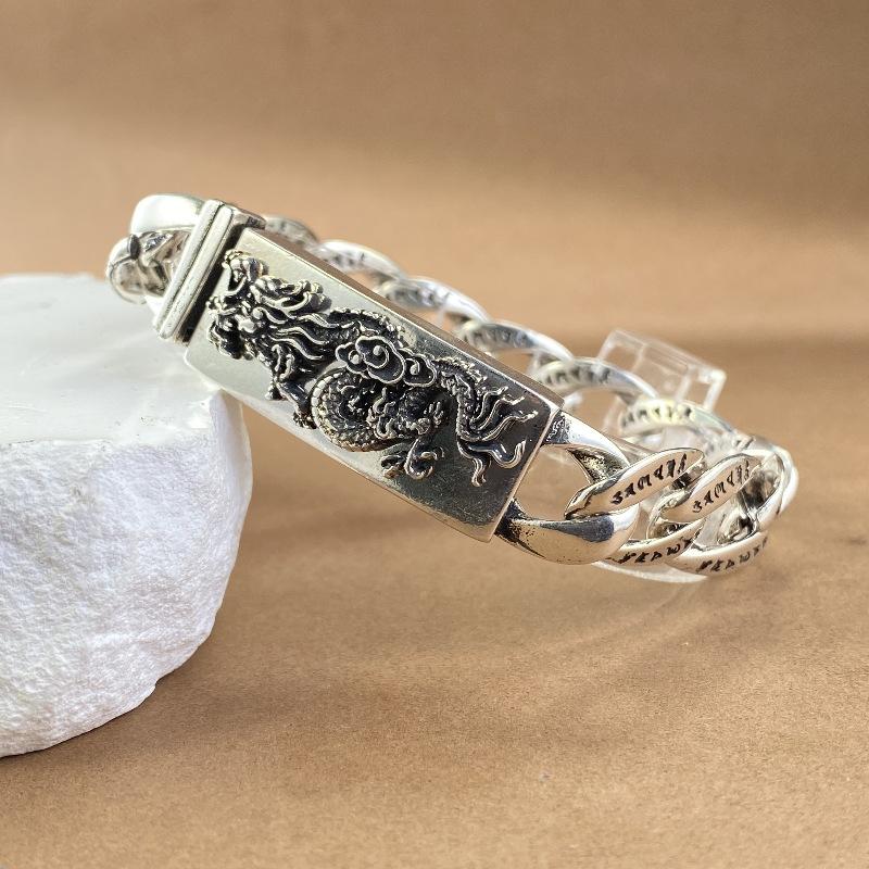 Men's Dragon Head Bracelet Fashion Solid Flying Dragon Bracelet Retro Dominance