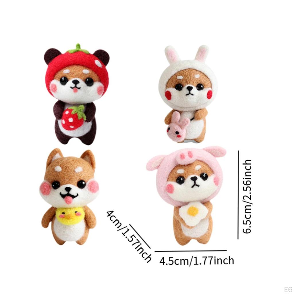 Набор для валяния, набор кукол-животных, симпатичные принадлежности для валяния из шерсти, материал для войлока своими руками