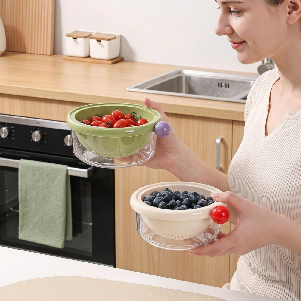 Thickened Double-Layer Drain Basket Food Grade Fruit Washing Basket Berry Cleaning
