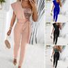 Women Sequin Sharkly Shiny Party Jumpsuit Spring Eleagnt One Shoulder Draped Office Playsuit Summer Hollow Out Straight Overalls