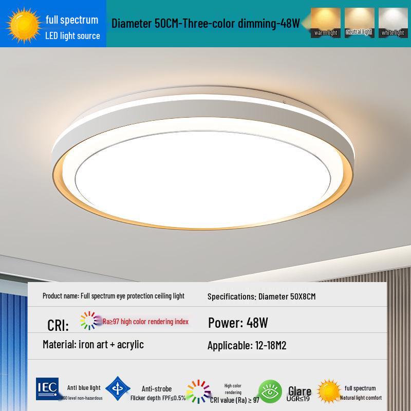 2025 Smart Eye-Protecting Ceiling Light: Elegant Round Design for Bedroom & Living Room