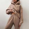 Women's Solid Color Casual Sweater and Jogger Two-Piece Suit - Autumn/Winter Fashion