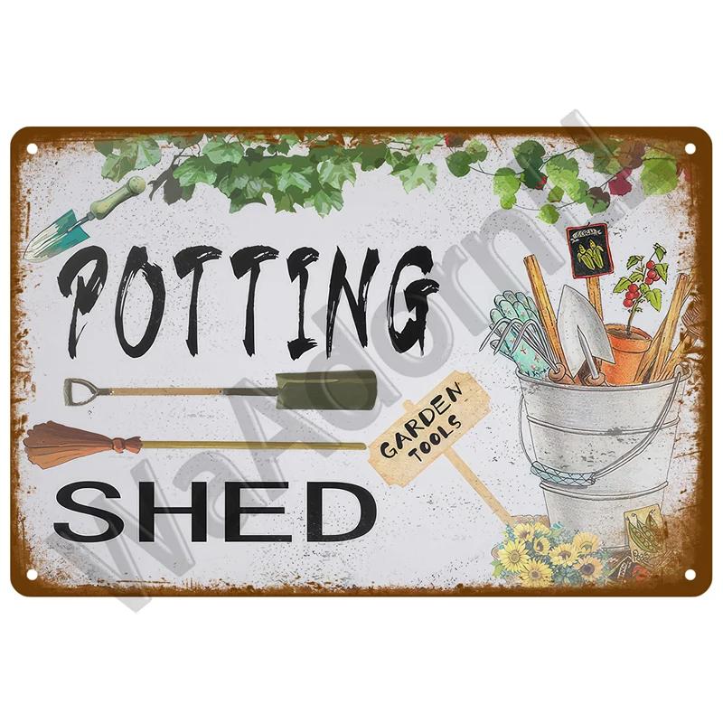 Vintage Metal Tin Sign Retro Cafe Garden Wall Art Home Decor Plaque for Room Farmhouse Painting Gift Perfect for Wall Mural D