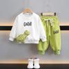 Autumn Children Girls Boys Clothes Sets Kids Cartoon Dinosaur Sweater Pullover Pants Two Pieces Outfit Tracksuit