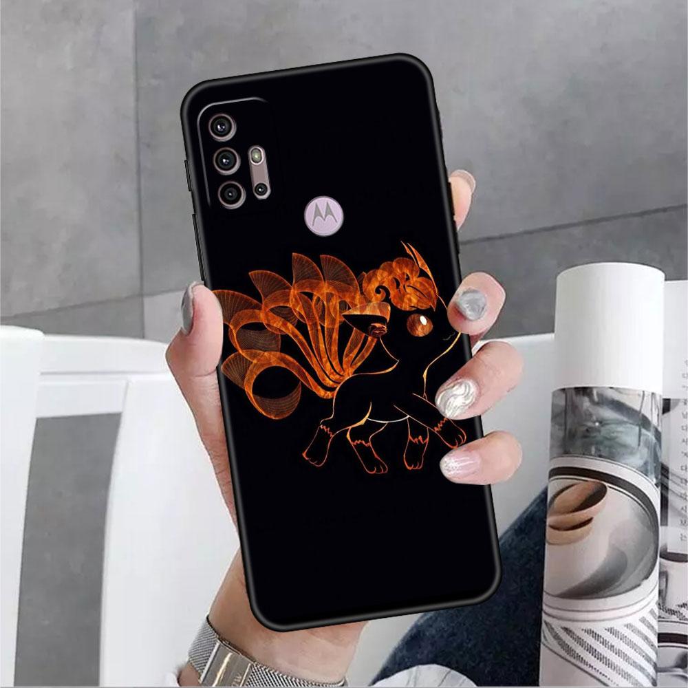 Чехол аниме Pokemon Japan для Motorola G30 G60 G22 G9 Play G82 G52 G8 G9 G50 One Fusion Edge 20, черный мягкий силиконовый чехол для телефона