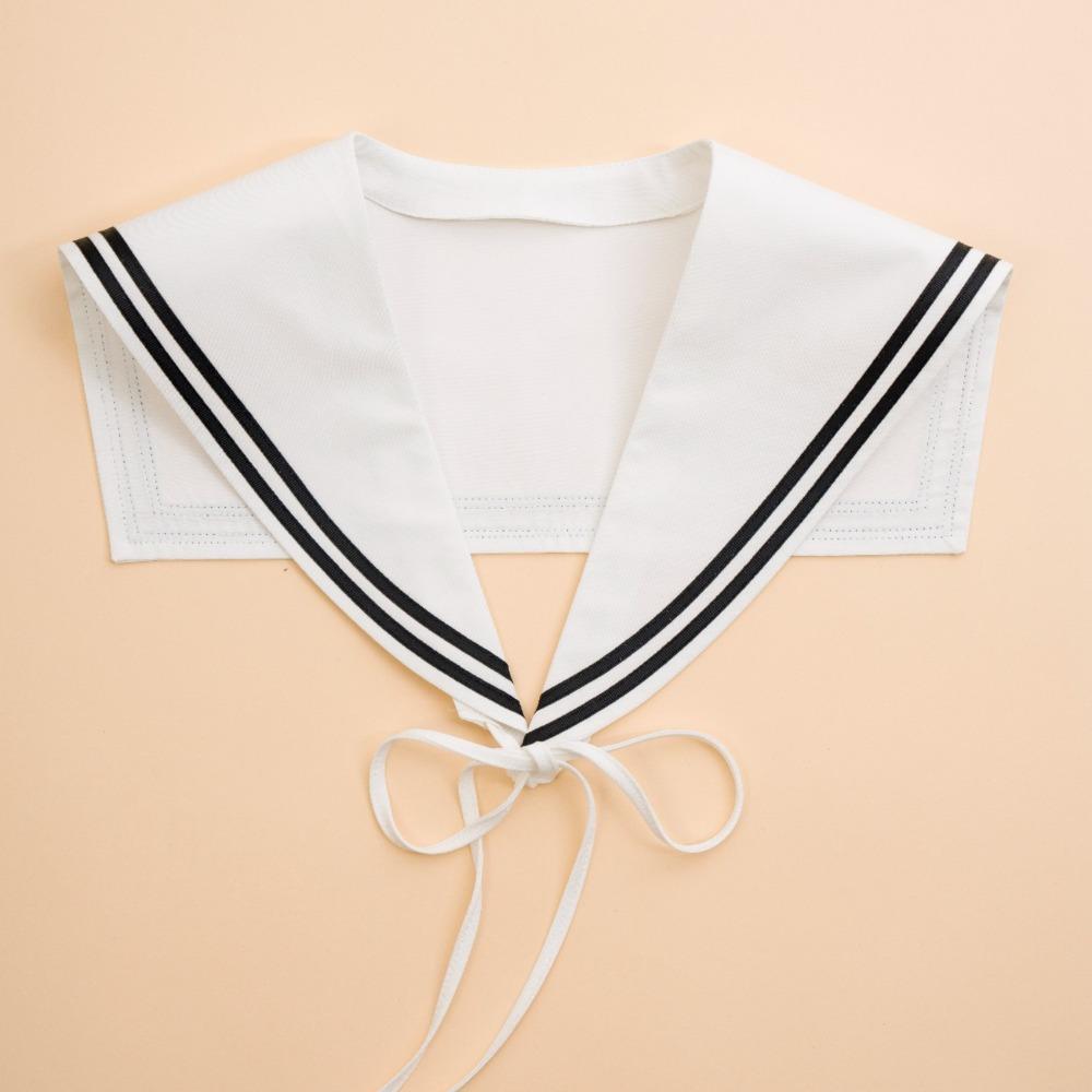 Cape Blouse False Collars White Collar Shawl Simple Striped Sailor Fake Collar  Women