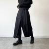 Yamamoto-Style Dark Drape Cropped Pleated Pants Skirt with Straps for Men & Women