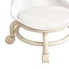 Kids Low Rolling Stool with Backrest Low Height Roller Stool with Universal Wheels Low Roller Seat Step Stool White