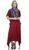 Bimba Women's Sleeve Black Asymmetrical Hem Maxi Dress with Scarf-14