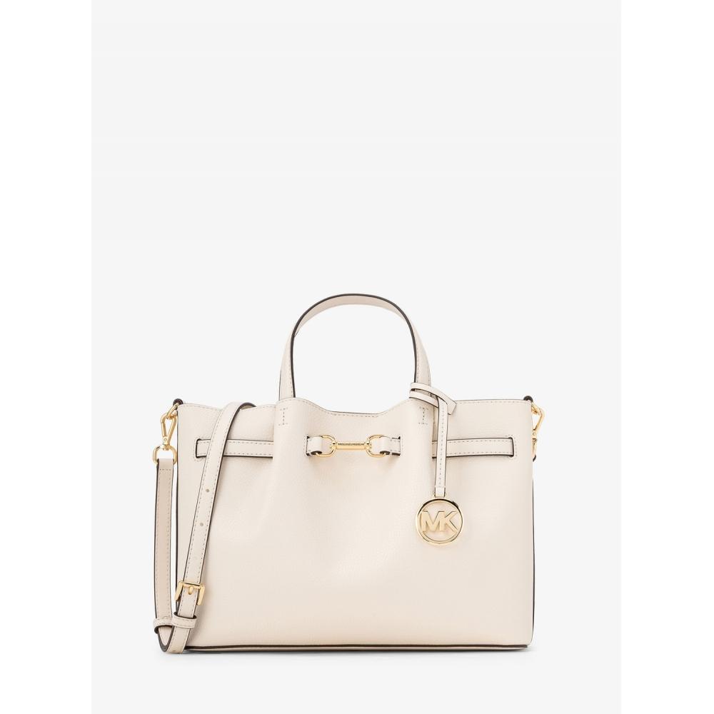 Michael Kors Carson Center Zip Satchel Medium 35s5g2zs3t2171 Light Cream