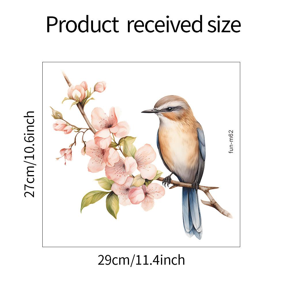 Мультфильм персиковое дерево ветви птица туалет столб ванная комната ванная комната украшение дома настенная наклейка