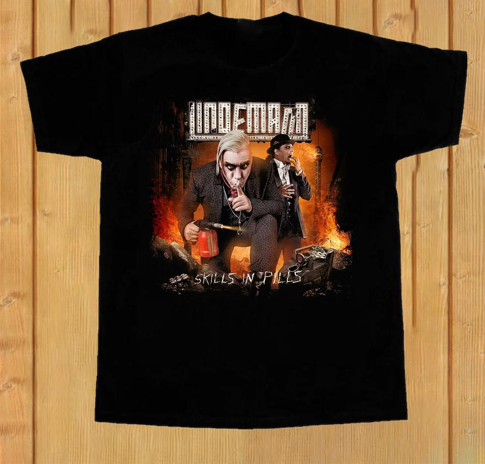 Lindemann Band Навыки в Таблетках Альбом Хлопок Подарок для Фаната Футболка BL2.365 Унисекс Футболка