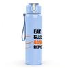1PC Eat Sleep Basketball Repeat Quote Print 750ml Color Plastic Sports Water Bottle Leakproof Flip Straw Lid Suitable for Sports Office Home Use