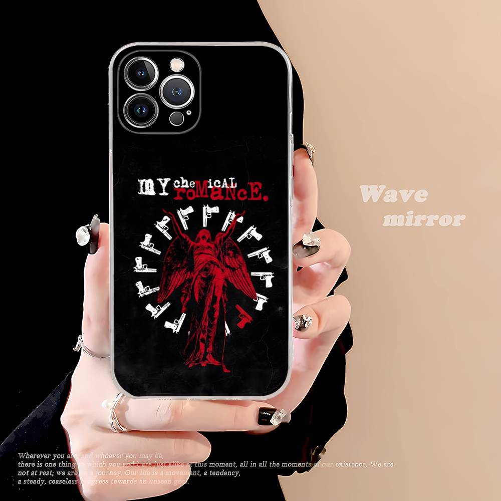 Прозрачный чехол для телефона C-Chemical R-Romance Band для iPhone 16 15 14 13 12 11 Pro Max Plus Мягкая накладка