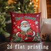 Home Decor Christmas Themed Santa & Believe Pillows Pattern Cushion Cover Suitable for Sofa Bedroom Car Pillow Cover