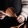 Ложка для риса Антипригарная Красивая текстура Короткая ручка Деревянная ручка Тик Кулинарная ложка