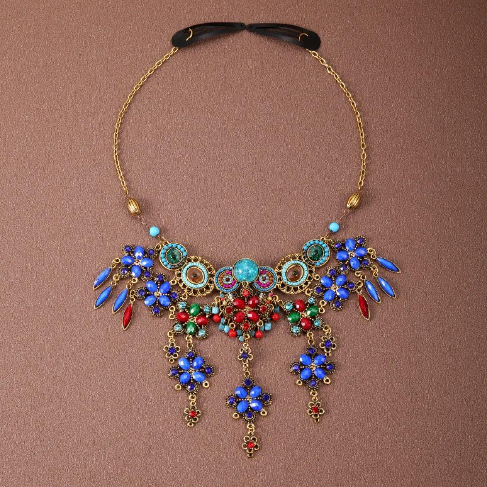 Ethnic Style Bohemia Hair Chain Tassel Women Head Chain Ethnic Style Forehead Chain Exotic Headbands Necklace