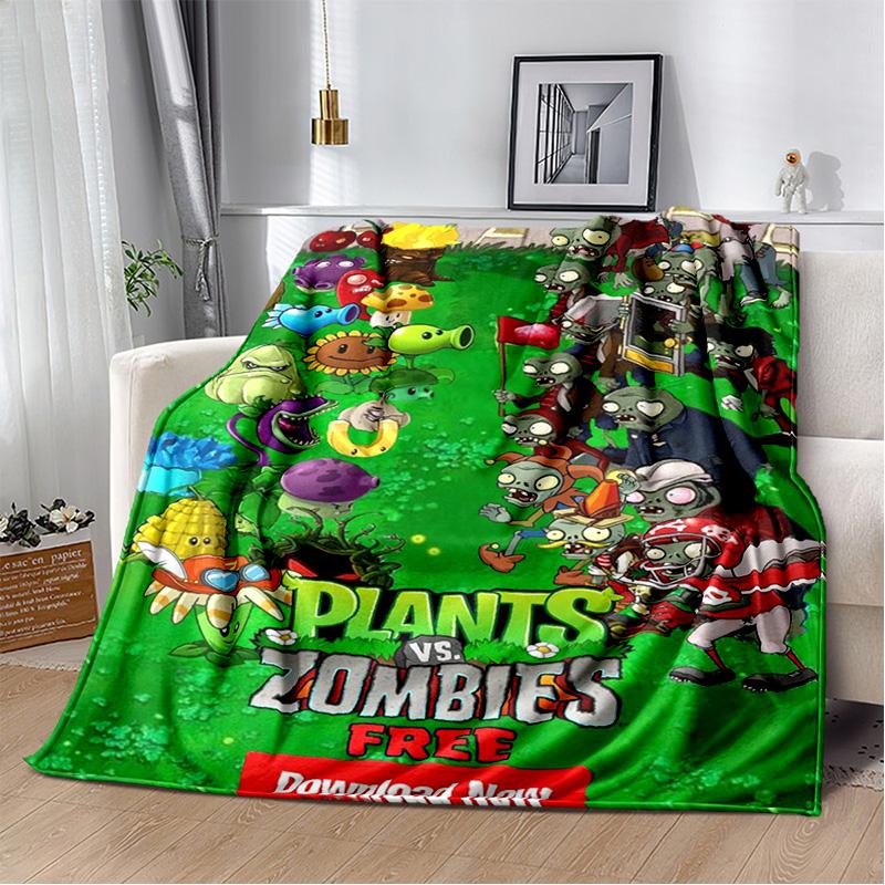 P-Растения против. Игровое одеяло Z-Zombies для дивана, офиса, для сна, с изображением горохострела, для студенческого общежития, покрывало на кровать, настраиваемое