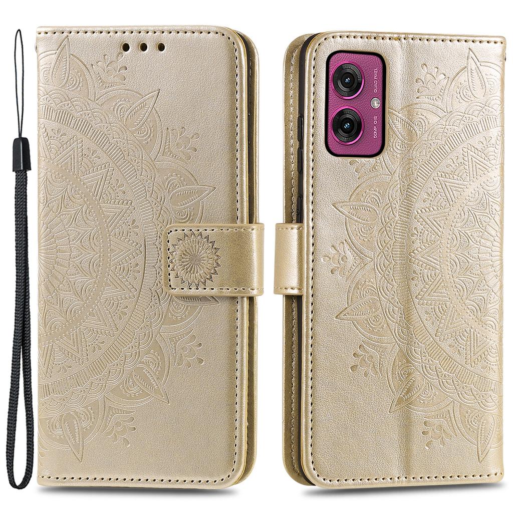 Для Motorola Moto G55 5G Чехол Тисненый Тотем PU Кожаный Кошелек Подставка Чехол для Телефона