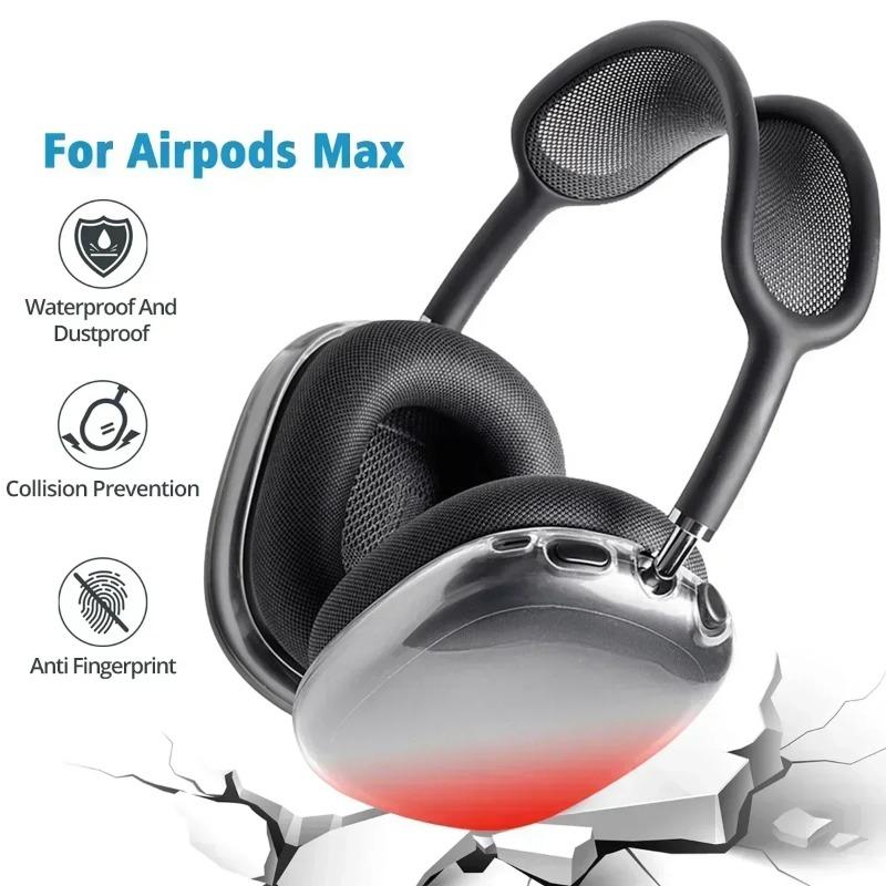 Силиконовый чехол-накладка для наушников AirPods Max, прозрачный мягкий ТПУ, защита от царапин, чехол-рукав, защитные чехлы, аксессуары для наушников