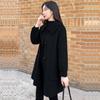 Пальто женское шерстяное свободного кроя в корейском стиле на пуговицах-рожках, средней длины, приталенное, подчеркивающее фигуру
