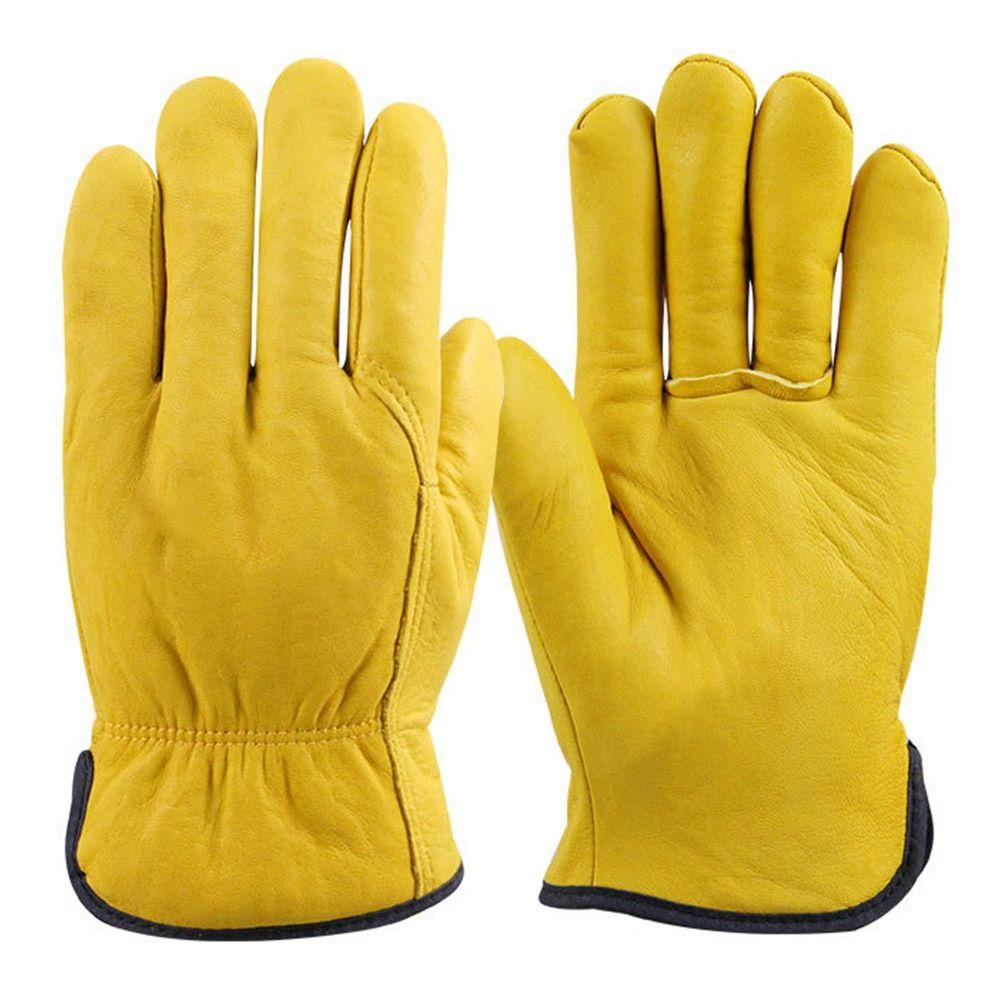 Wear-resistant Leather Mechanic Garden Plush Work Gloves Labor Gloves Driving Gloves Winter Warm