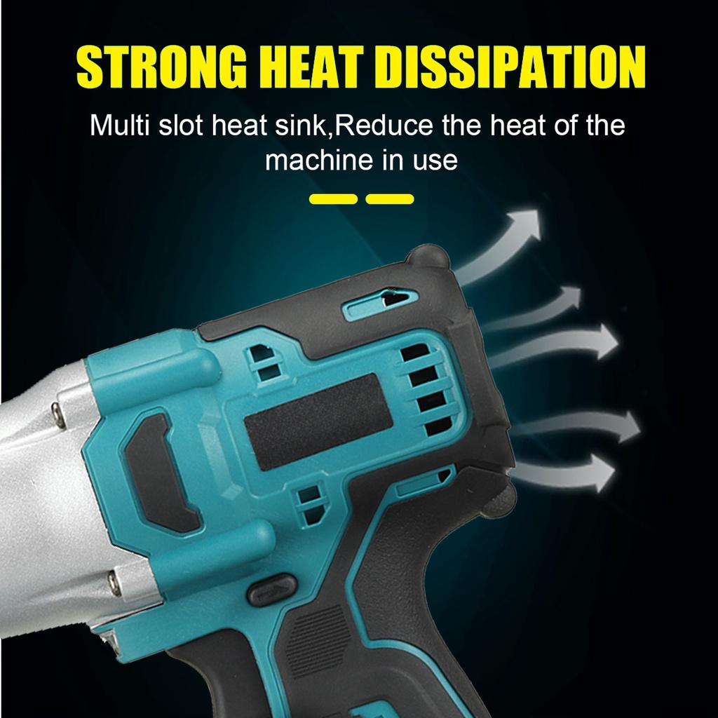 Высокий крутящий момент 800 Н·м Аккумуляторный бесщеточный электрический ударный гайковерт 388VF 1/2 дюйма Электроинструменты с 2 шт. 3,0 А·ч перезаряжаемыми батареями