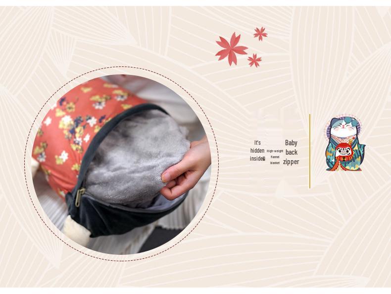 Подушка-поддержка для поясницы «Счастливый кот» двойного назначения для офиса, автомобиля и сна