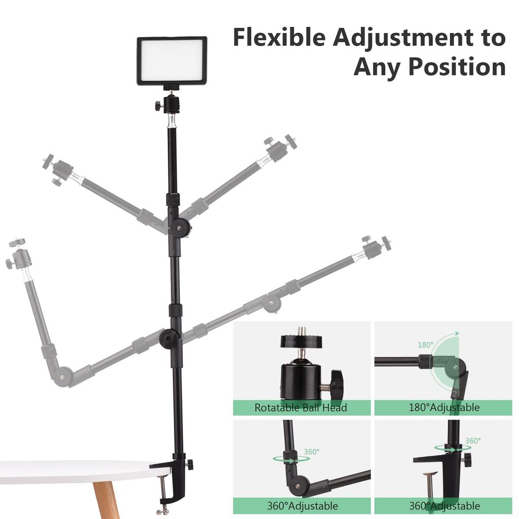 USB Dimmable Photography Lighting Kit LED Video Light with Ball Head Tripod 10 Color Filters Red Yellow Blue Green White