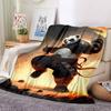 1PC Panda Warrior Blanket, Throw For Sofa, Bed, Travel, Camping, Livingroom, And Bed, Printing Blanket With Soft And Warm Fabric yy250918151