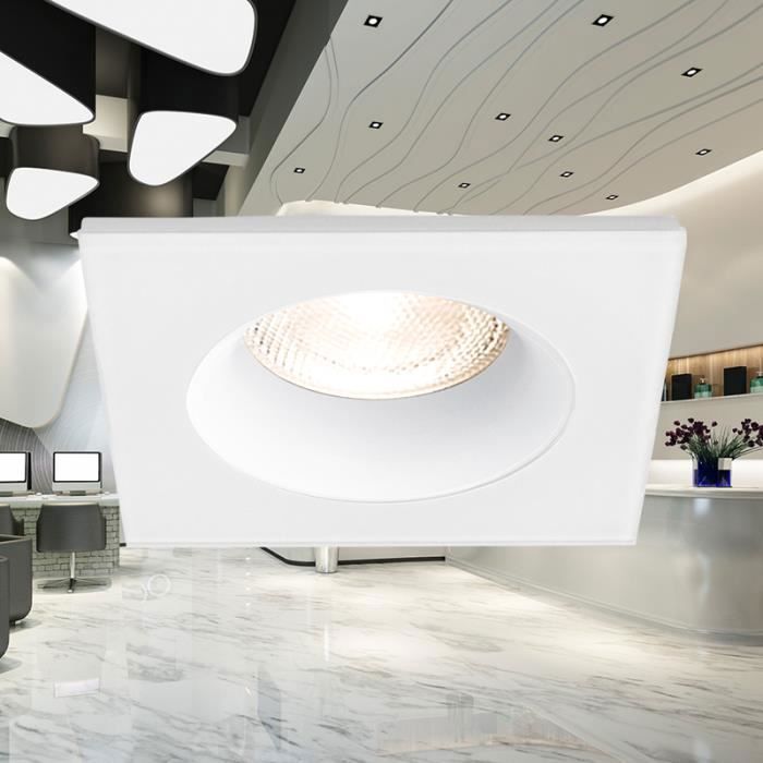 Support de spot encastrable carré blanc IP54