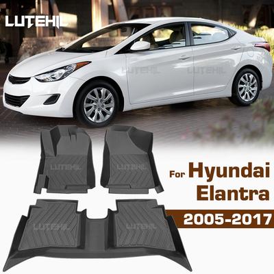 LUTEHIL Для Hyundai Elantra 2005-2017 Индивидуальные всепогодные коврики из TPE Покрытие-коврик Водонепроницаемые автомобильные аксессуары для интерьера