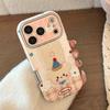 Подходит для Осени и Зимы Чехол для Мобильного Телефона Iphone17promax Apple 16 15 Плюшевые Мультяшные Животные 13 Кожаный Чехол для Мобильного Телефона
