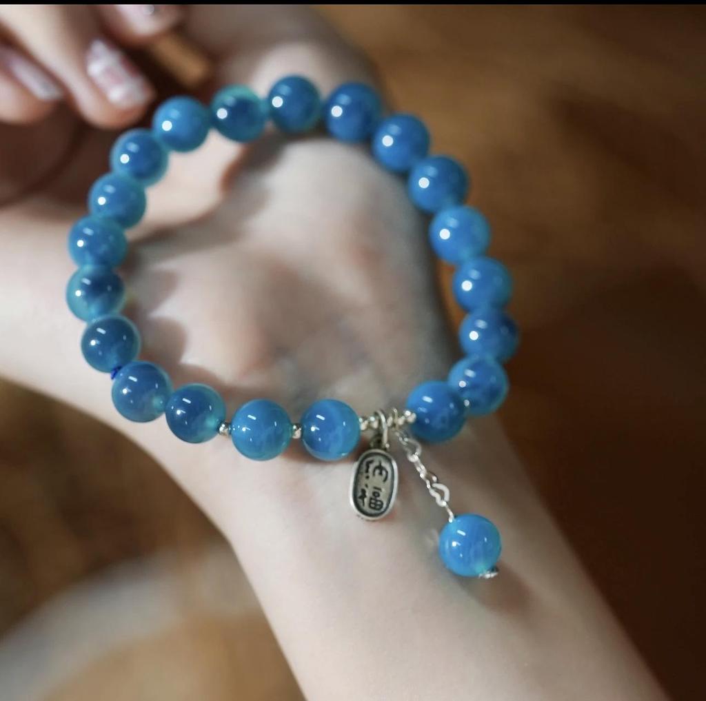 Натуральный агат и австрийский кристалл браслет с бусинами - Женские винтажные украшения высокого класса