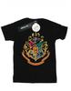 Womens/Ladies Hogwarts Crest Gold Ink Cotton Boyfriend T-Shirt