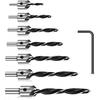 Werkzeug Countersink Drill Bit Set, Wood Drill Bit Set with One Hex-Key, High Carbon Steel Smart Drill Bit for Woodworking Adjustable Carpentry