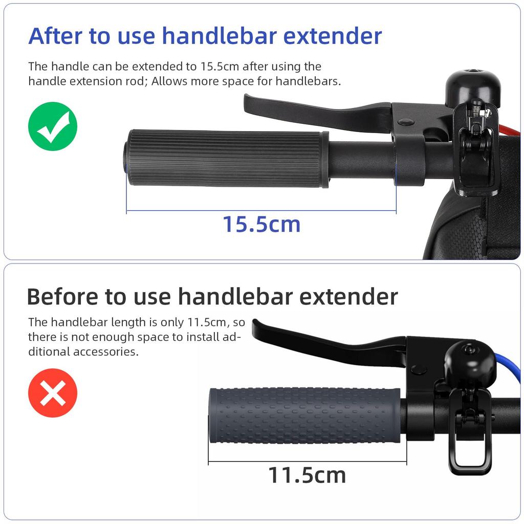 Black Ulip silicone handlebar extender kit without light for xiaomi and Ninebot ES series scooters