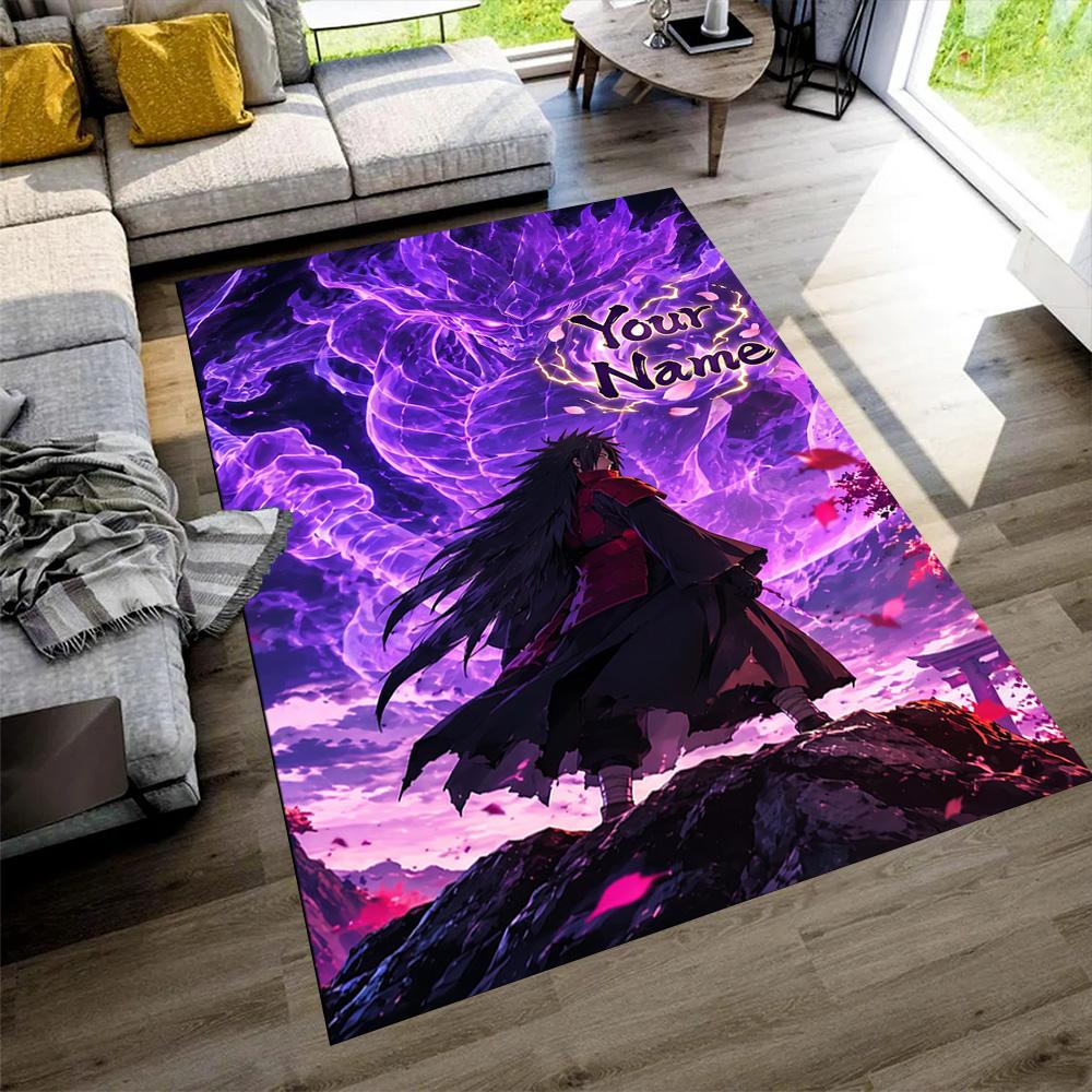 Naruto Character Personalized Name Floor Rug Office Rug Design for Playrooms Dining Room Dormitory Bedrooms Antislip Carpet Decorate Offices