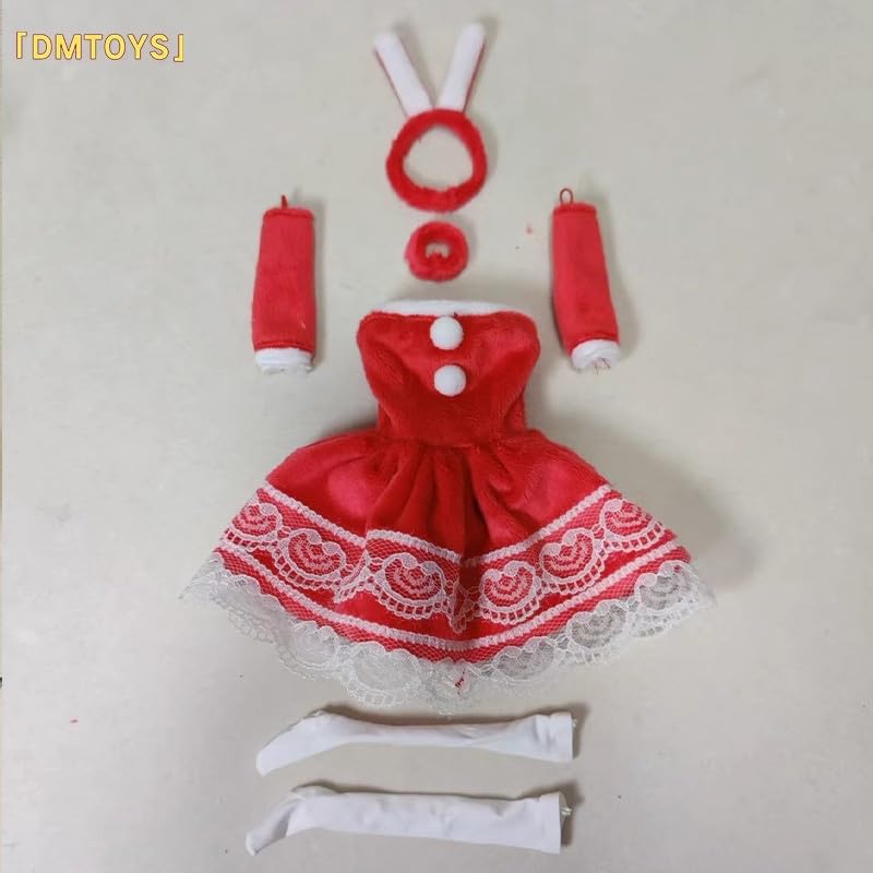 Hobby Toys [TOYBARJAPAN] 16 Scale Figure Compatible with TBLeague Body DMTOYS DF067 Beautiful Woman Christmas Dress and Socks Over Knee Stocking Set