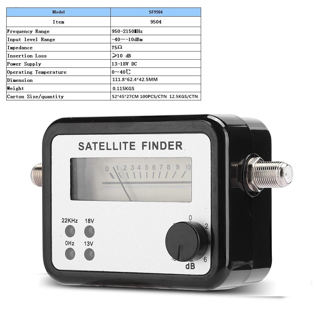 SF9504dB Portable Satellite SAT Finder Signal Strength Meter with Digital Display