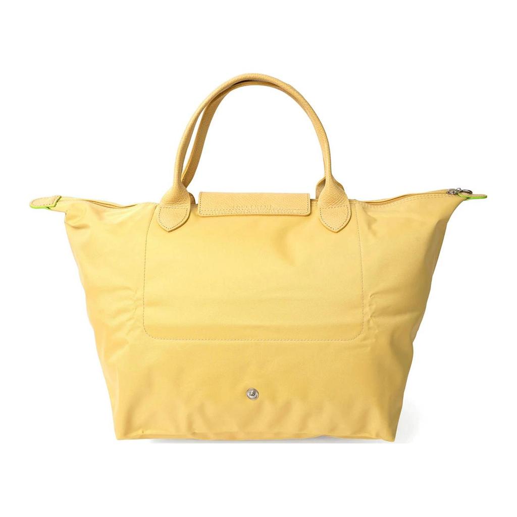 Longchamp Le Pliage Однотонная Вышитый Логотип Застежка-кнопка Переработанный Полиамид Канва Сумка-пельмень Средняя Женская сумка-тоут Желтый 1623919A81
