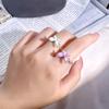 Enamel Color Gradual Change Color Butterfly Open Ring Palace Style Temperament Advanced Sense Light Luxury Personality Ring Woman
