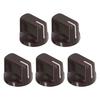 Knobs, Shaft Hole Guitar Ampere Effect Pedal Knobs, Pointer Control Knobs with Set Screws, Coffee, 6.4mm, 5 Pieces
