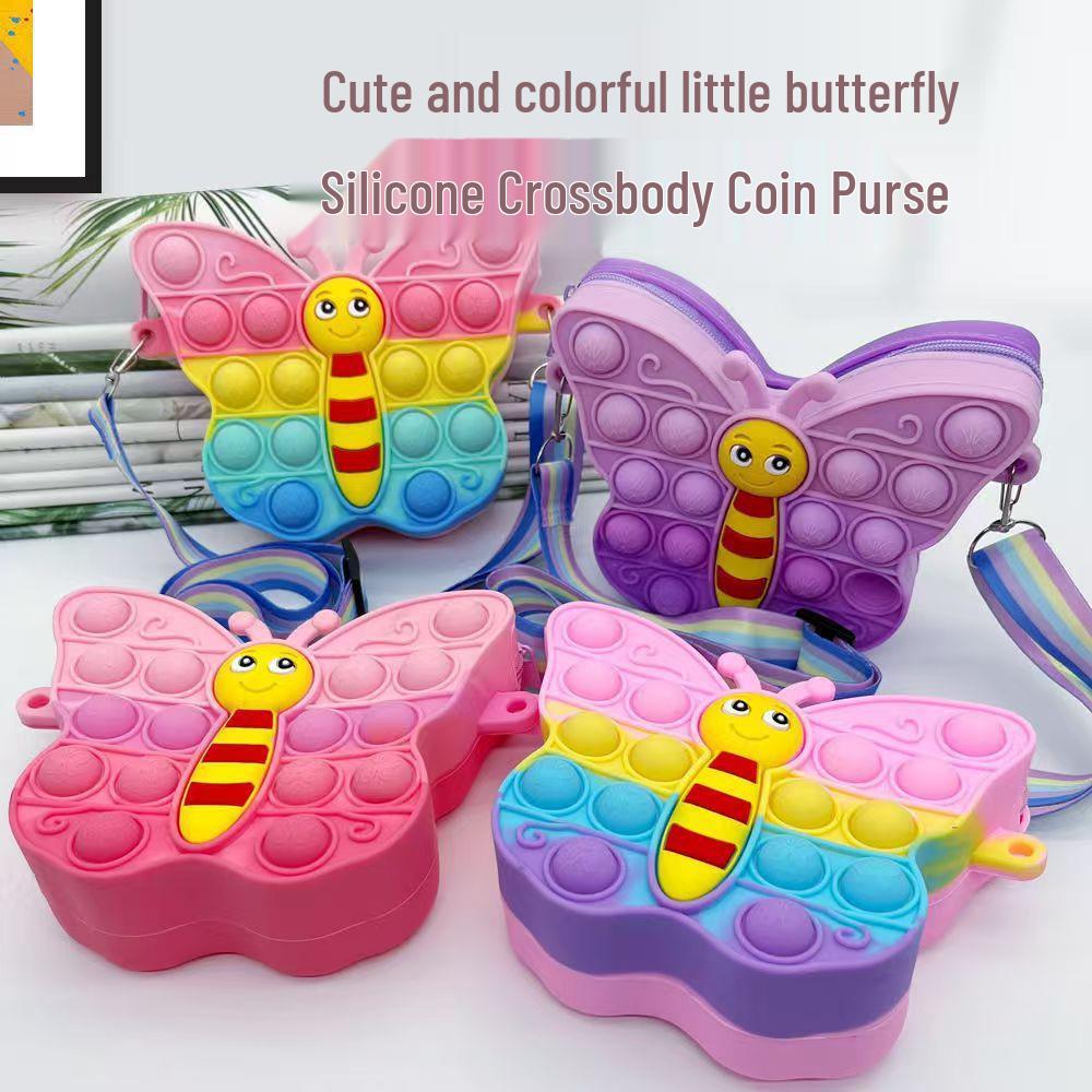 Очаровательный мультяшный силиконовый кошелек для монет в виде кролика и сумочка через плечо для маленькой девочки