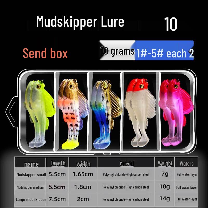 Мягкая приманка Mudskipper T-Tail с защитой от зацепов для ловли окуня, сома, черной рыбы и мандаринки